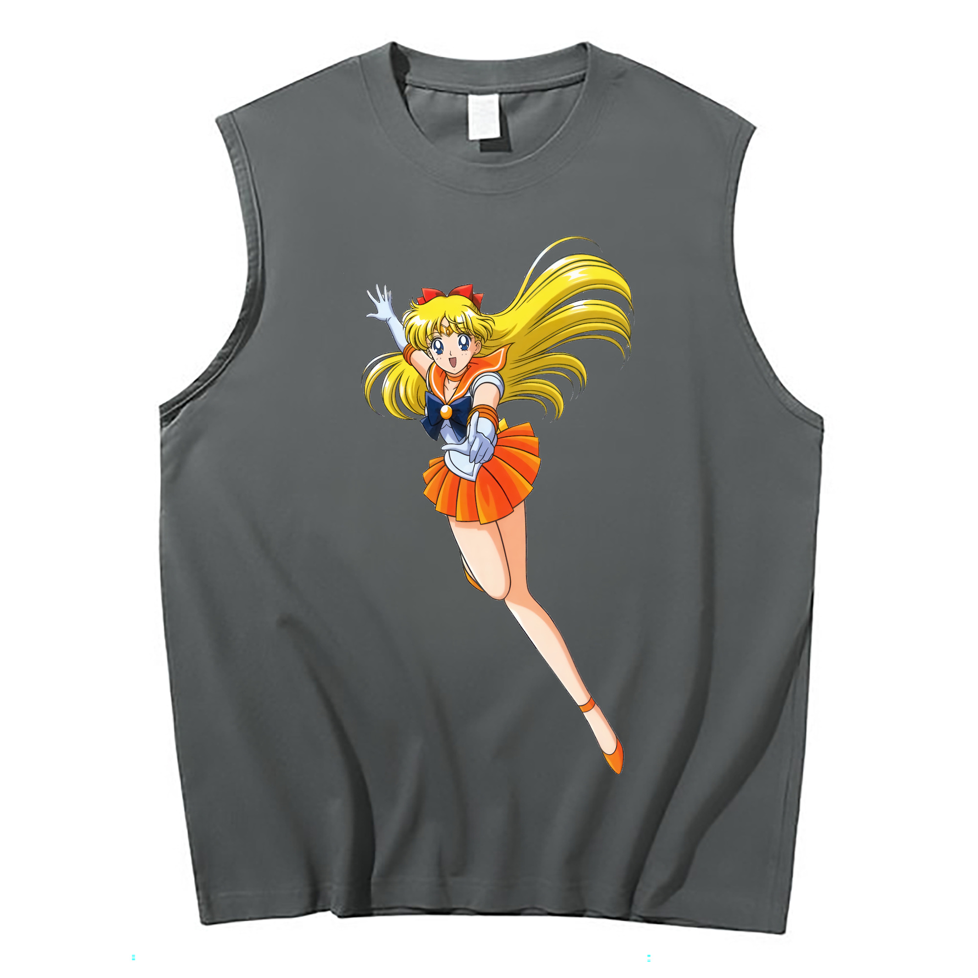 （画像用） 美少女戦士セーラームーン 愛野 美奈子 あいの みなこ Sailor Moon Aino Minako コットン100％タンクトップ（フロントプリント）